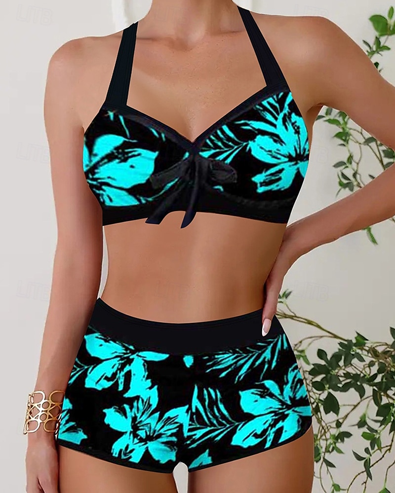 Femme Tankini Maillot De Bain Deux Pièces Dos Nu Col en V Maillots de Bain Maillots de Bain Bleu Vert Respirable Séchage rapide Poids Léger Sans Manches - Natation Surf Plage Eté Printemps de 2025 ? $16.79 –P1