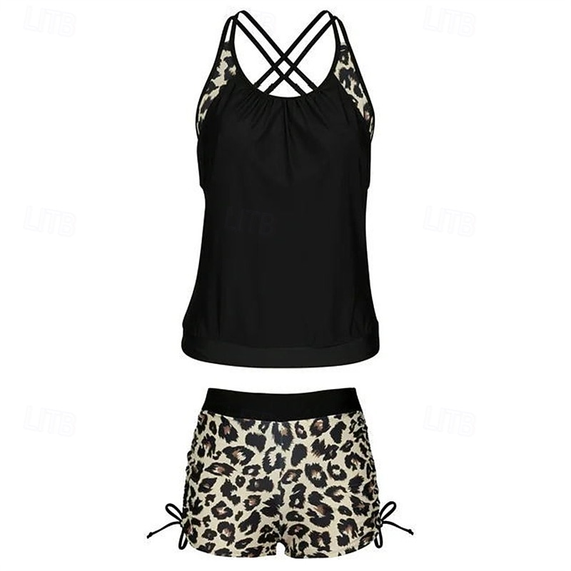 Dámské Plavky Křížem Plavky Zvířecí potisk Plavky Hnědá Prodyšné Rychleschnoucí Lehká váha Bez rukávů - Plavání Surfování Plážové Léto Jaro 2026 - $22.99 –P5