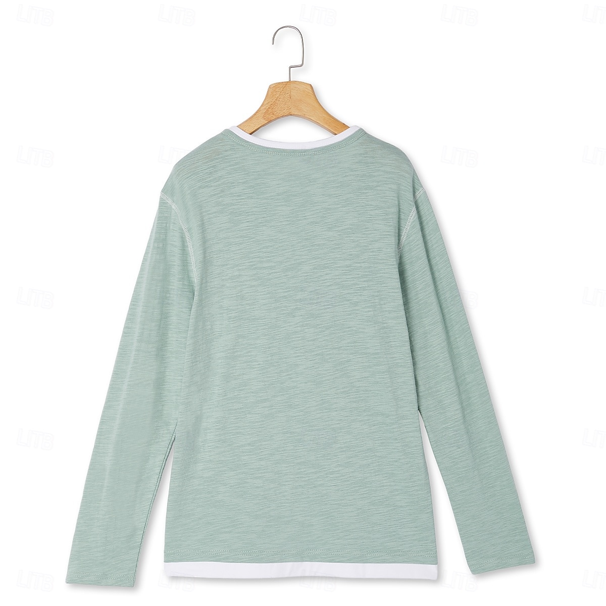 Herren Hemd V-Ausschnitt T-Shirt Langarmshirt Langarm V Ausschnitt Frühling & Herbst Einfarbig Patchwork Täglich Lässig Streetstyle Falscher Zweiteiler Outdoor Straße Lässig Dunkelgrau Hellgrün Kaffee 2025 - $26.99 –P3