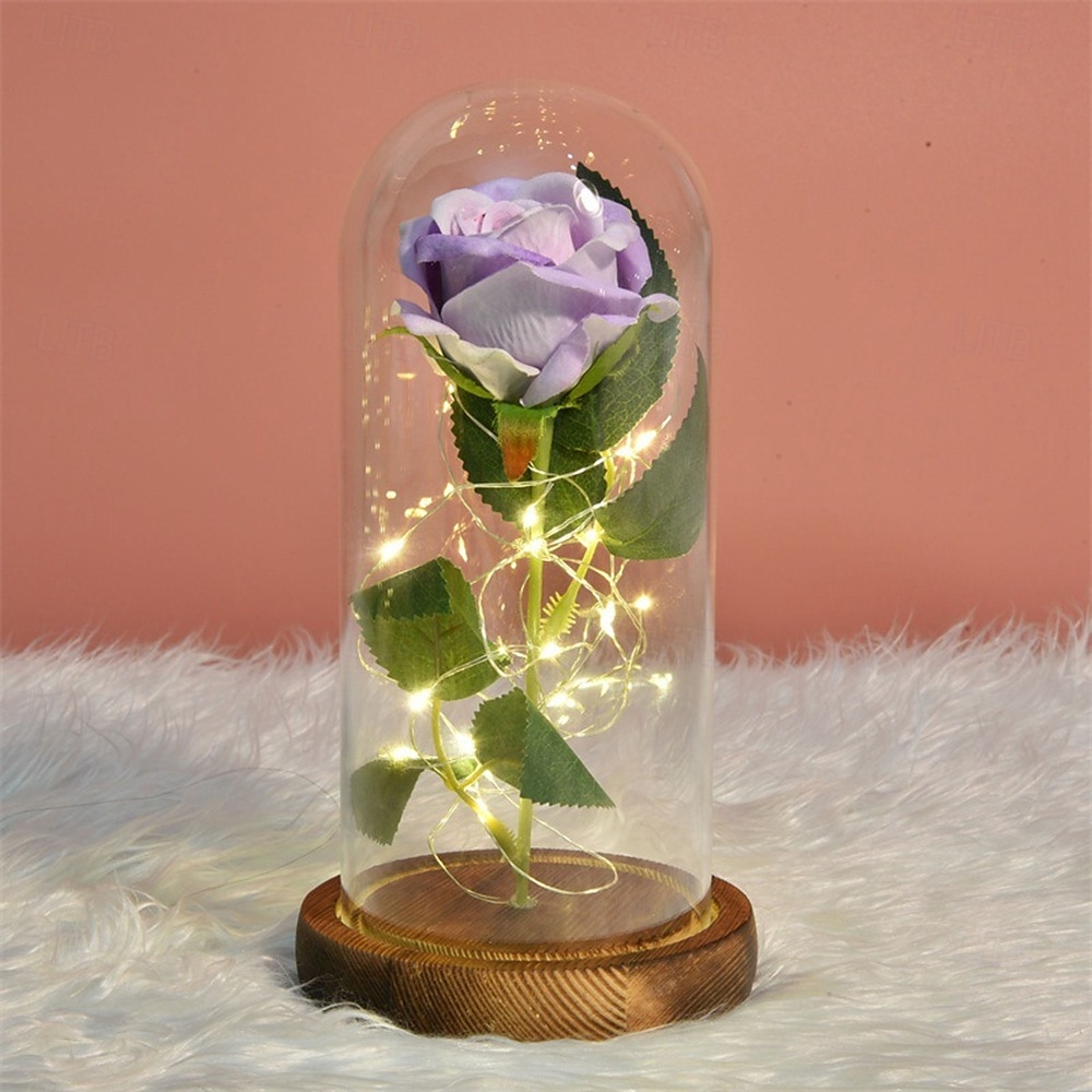 Galaxy Rose Lamps Simulated Rose 24k Gold Foil Rose Glass Led Light Light Up Rose In Glass Gift for Valentine's Day 2025 - $31.99 –P5