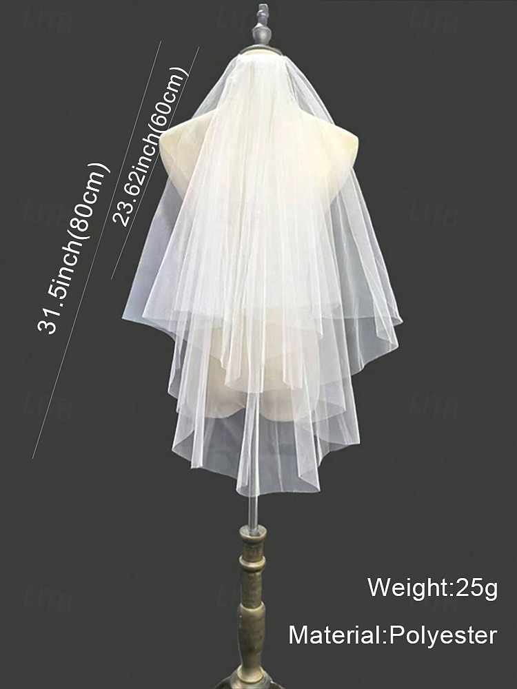 Elegant Two-Layer Bridal Veil with Soft Tulle – Classic Wedding Accessory for Brides, Ideal for Traditional and Formal Weddings 2025 - $7.99 –P4