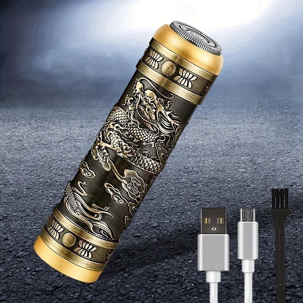 přenosný mini elektrický holicí strojek USB dobíjecí mokrý a suchý rotační holicí strojek 360° vodotěsné dvojité plovoucí holení pro pánské cestovatele nebo použití na nouzové služební cesty 2025 - $22.99 –P1