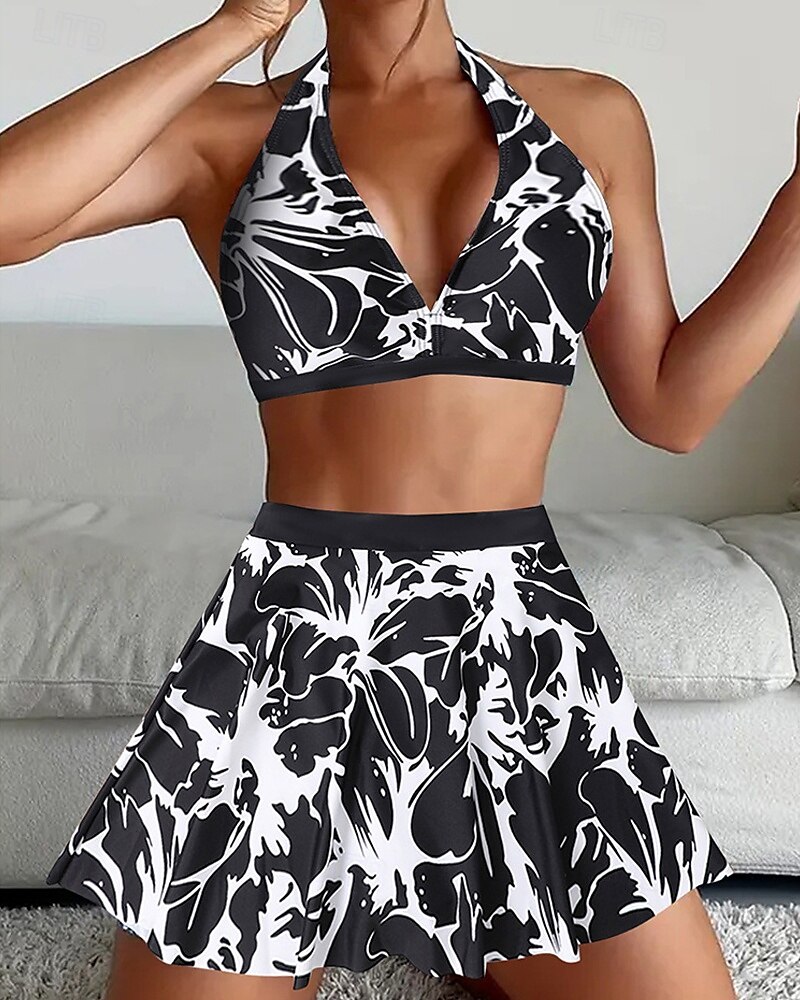 Femme Tankini Maillot De Bain Deux Pièces Dos Nu Maillots de Bain Floral Maillots de Bain Noir Jaune Respirable Séchage rapide Poids Léger Sans Manches - Natation Surf Plage Eté Printemps de 2025 ? $26.99 –P4