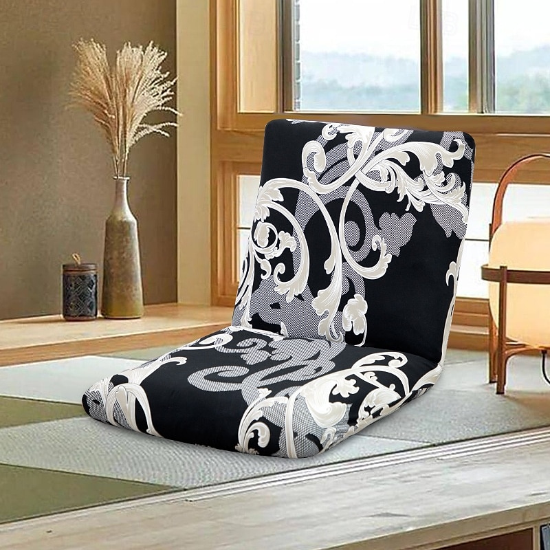 stretch foldegulv gaming stoltrekk uten stol, trykt justerbar gulv stol slipcover gulv lazy stoltrekk meditasjon lounge stol beskytter trekk 2025 - $9.49 –P8
