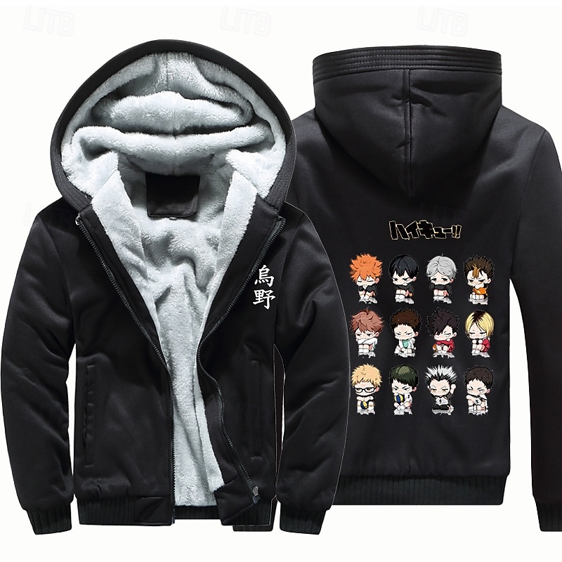 Haikyuu Hoodie Outerwear Sherpa Jacket Anime Graphic For Couple's Men's Women's Adults' Masquerade Hot Stamping Casual Daily 2025 - $35.99 –P5