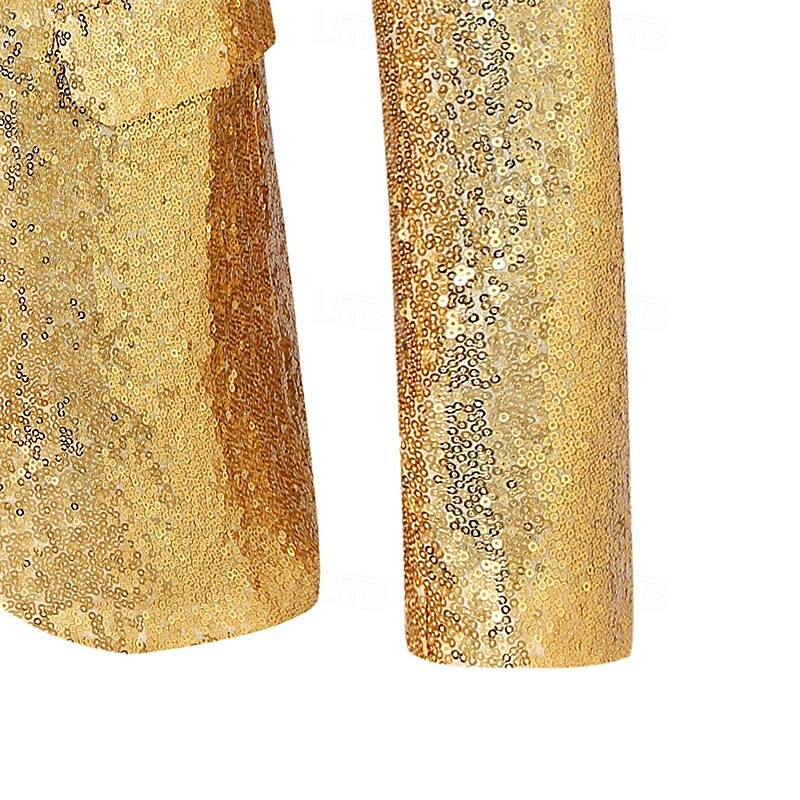 2025年 男性用 ブレザー タキシード 性能 ビジネス カクテルパーティー ファッション カジュアル 春 & 秋 ポリエステル 平織り ボタン ポケット 快適 シングルブレスト ブレザー シルバー ブラック ルビーレッド ロイヤルブルー  コレクション – $74.99 –P18