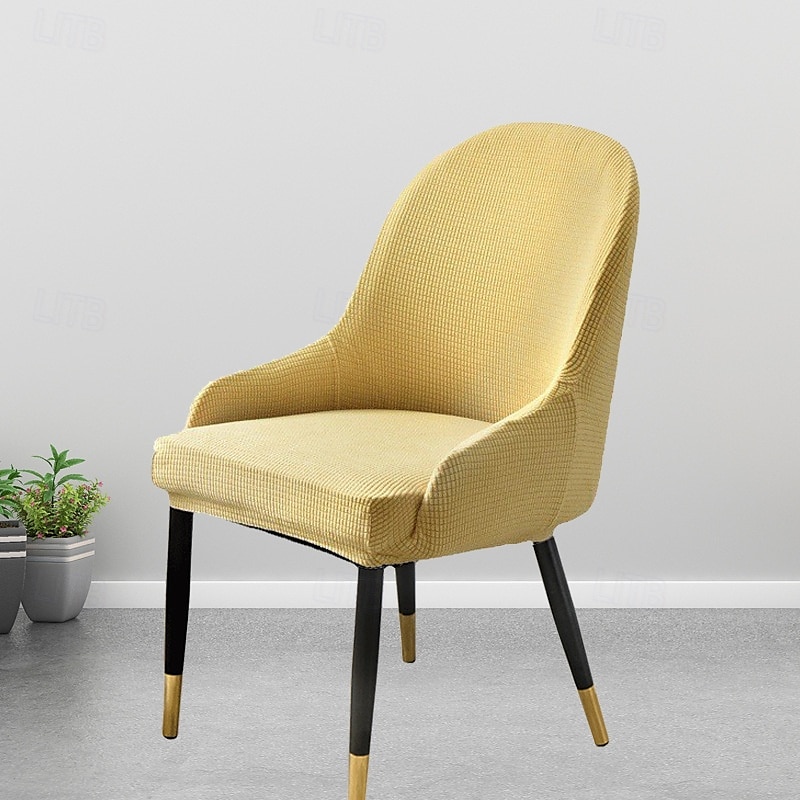 Funda de silla de comedor suave, funda de sillón con reposabrazos extraíble, resistente a la suciedad, con respaldo curvo, funda de silla de maquillaje o de ocio para revestir la habitación, el bar, 2025 - $13.99 –P7