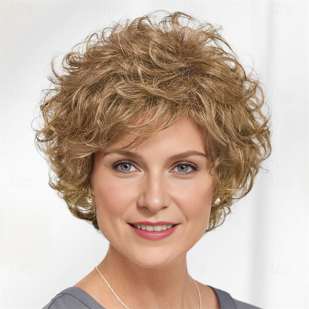 Nora WhisperLite Wig  Short Volume-Rich Layers Of Soft Feathery Waves / Multi-tonal Shades of Blonde Silver Brown and Red 2025 - $24.99 –P2