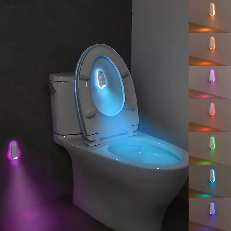 led smart bevegelsessensor nattlys 8 farger usb oppladbart toalettsetelys for hjemme soverom gang wc belysning dekorasjon 1/2 stk 2025 - $19.49 –P4