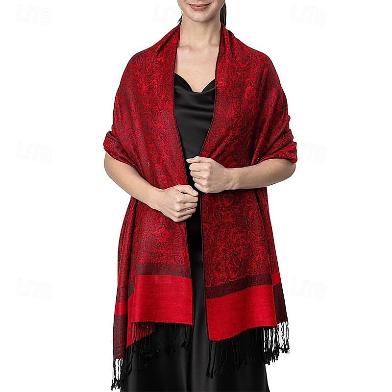 Écharpe châle pashmina en cachemire soyeux Vimate - Écharpe pashmina jacquard double face douce pour femme pour robe de soirée châle de voyage de 2025 ? $26.99 –P11