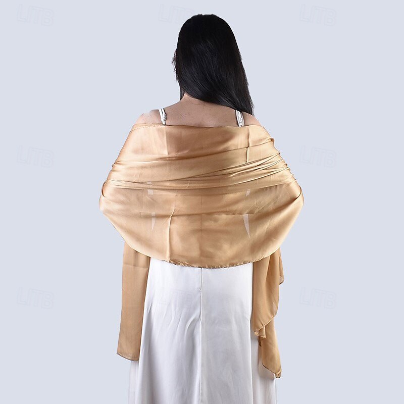 sjal wraps för kvinnor bröllopskväll chiffong mjuka sjalar för bröllop gäst brudscarf 2025 - $17.49 –P8