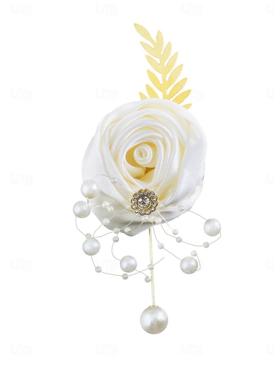 Bröllops handledsblommor boutonnierer bröllop  speciellt tillfälle  event  fest tyger blomstilar 2025 - $18.99 –P5
