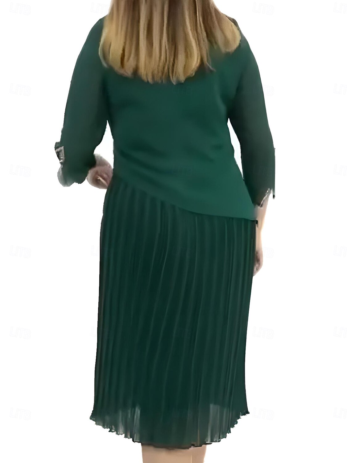 Women's Long Dress Maxi Dress Chiffon Dress Stylish Basic Casual Party Wedding Guest Daily Regular Fit Plain 3/4 Length Sleeve Crew Neck Black Green Summer Spring 2025 - $27.99 –P2