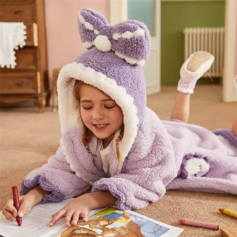 Barn Flickor Pyjamasset Långärmad Purpur Färgblock Ficka Höst Vinter Mode Hem 4 år + 2025 - $22.99 –P2