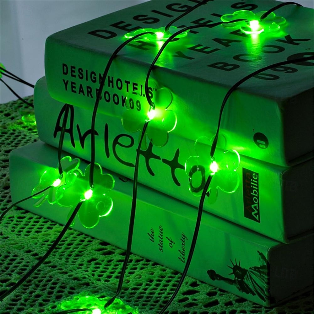 Rideau lumineux à LED en forme de trèfle pour la Saint-Patrick - Guirlande lumineuse en fil de cuir 100 LED/300 LED avec télécommande, éclairage décoratif USB pour fêtes de festival, salon et de 2025 ? $38.99 –P8