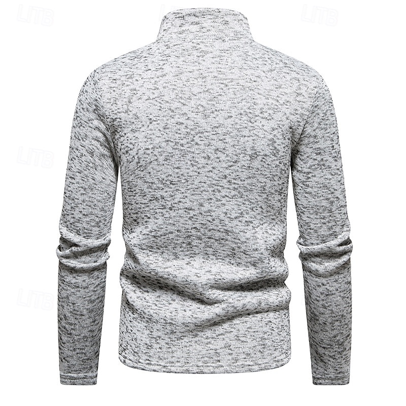 Men's Lightweight Jacket Summer Jacket Casual Jacket Vacation Daily Warm Pocket Fall & Winter Plain Fashion Classic Stand Collar Regular Black White Light Grey Dark Gray Jacket 2025 - $31.99 –P15