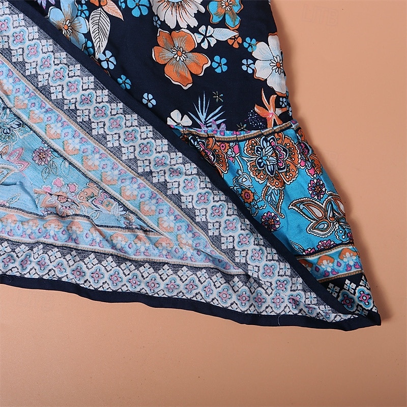 Damen Minikleid Casual kleid Sommerkleid Boho-Kleid Elegant Stilvoll Laternenärmel Urlaub Täglich Verabredung Regular Fit Blumen Kurzarm Quadratischer Ausschnitt Schwarz Rosa Blau Sommer 2025 - $23.99 –P20
