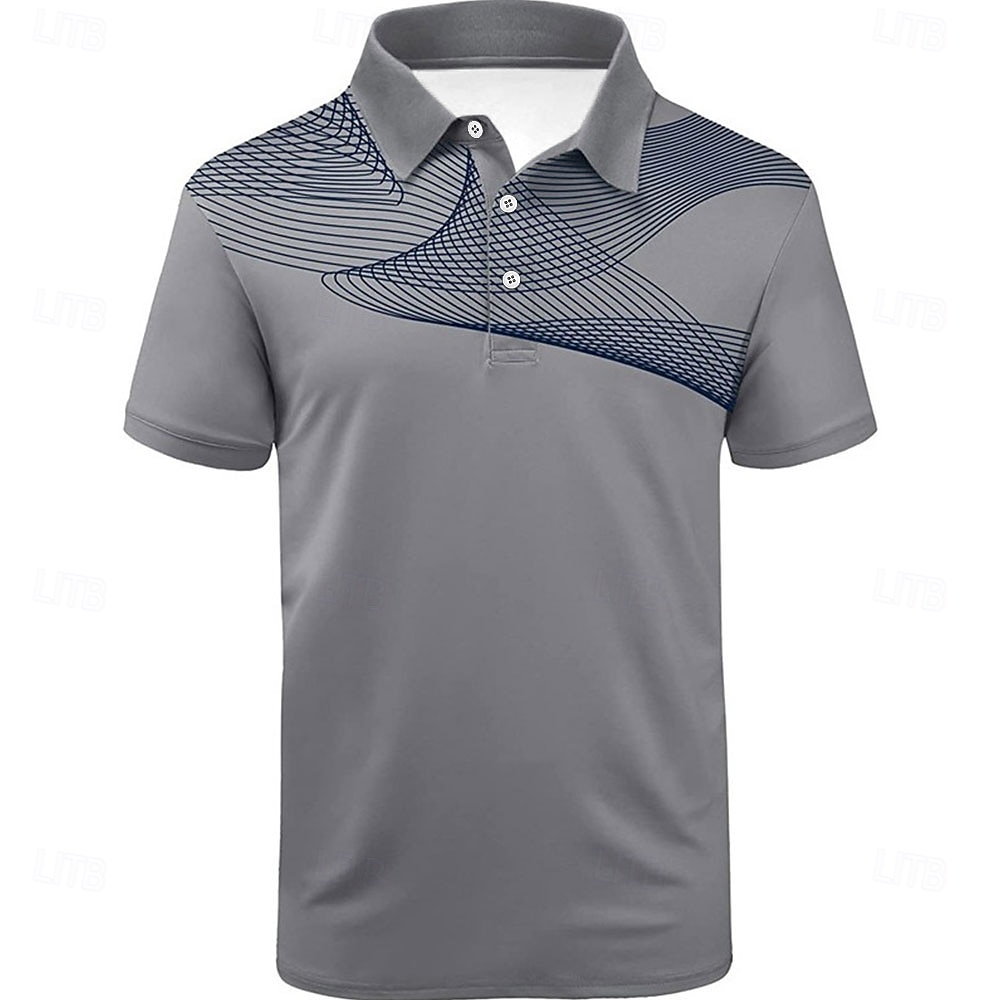 Voor heren Gestreept Sport Poloshirts Golfshirt Korte mouw Poloshirt Overhemden met kraag Casual Sportkleding Vakantiekleding Knop 3D-afdrukken Zwart En Rood Zwart / Wit Zwart 2026 - $23.99 –P10