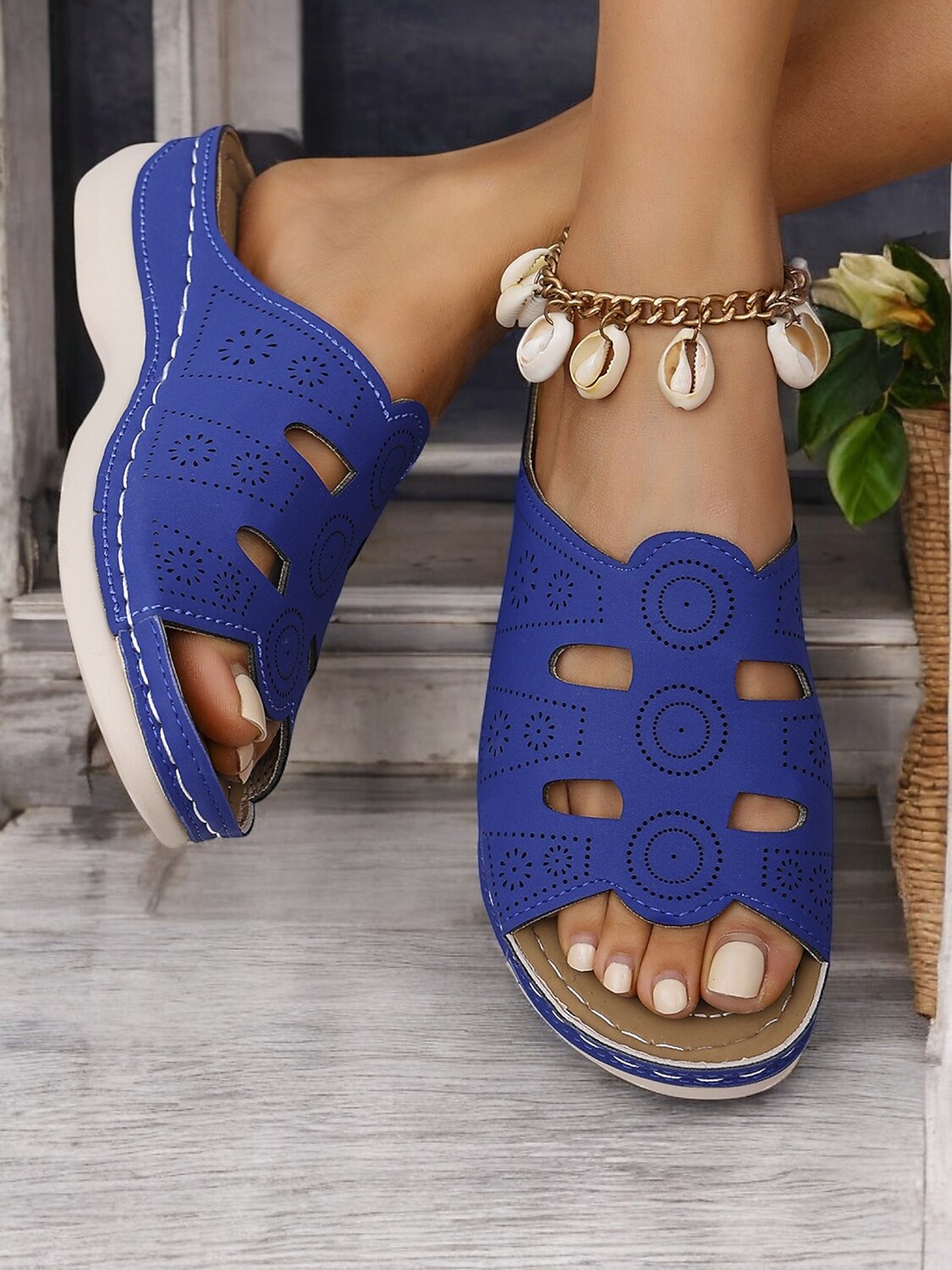 Women's Red Slip-On Sandals with Cut-Out Design, Comfortable Sole and Casual Style for Summer Wear and Daily Outings 2025 - $19.99 –P4