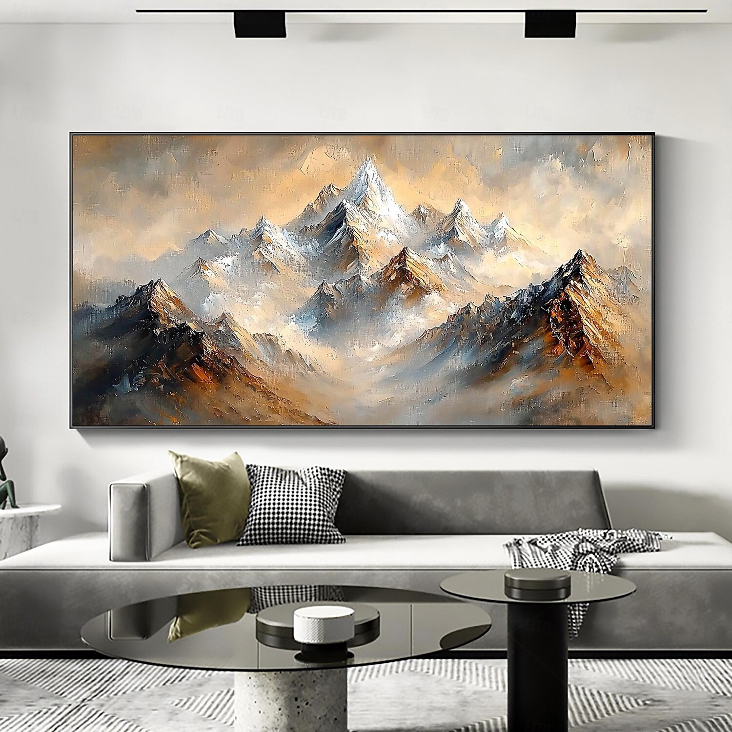 Handmade Original Colourful Mountains Oil Painting On Canvas Abstract Mountain Landscape Wall Art for Home Decor With Stretched Frame Without Inner Frame Painting 2025 - $150.99 –P4