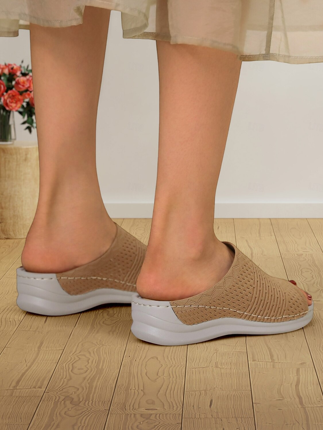 sandálias femininas slip-on com cabedal em malha trançada, design aberto e sola acolchoada para uso casual no verão e conforto diário de 2025 por $34.99 –P11