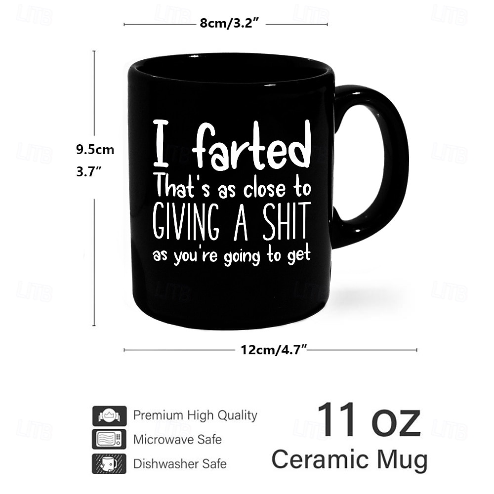 grappige koffiemok zwarte grafische letters dagelijkse designer retro vintage mokkeramiek vaderdag cadeau 1.2oz/330ml 2026 - $16.99 –P7