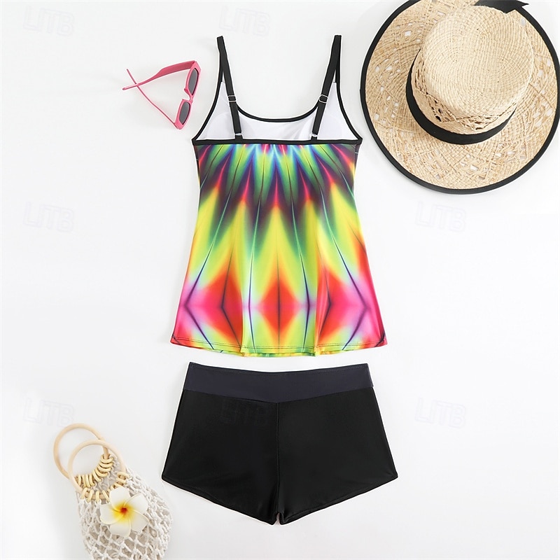 Femme Tankini Maillot De Bain Deux Pièces Maillots de Bain Maillots de Bain Jaune Bleu Respirable Séchage rapide Poids Léger Sans Manches - Natation Surf Plage Eté Printemps Grande Taille de 2025 ? $26.99 –P6