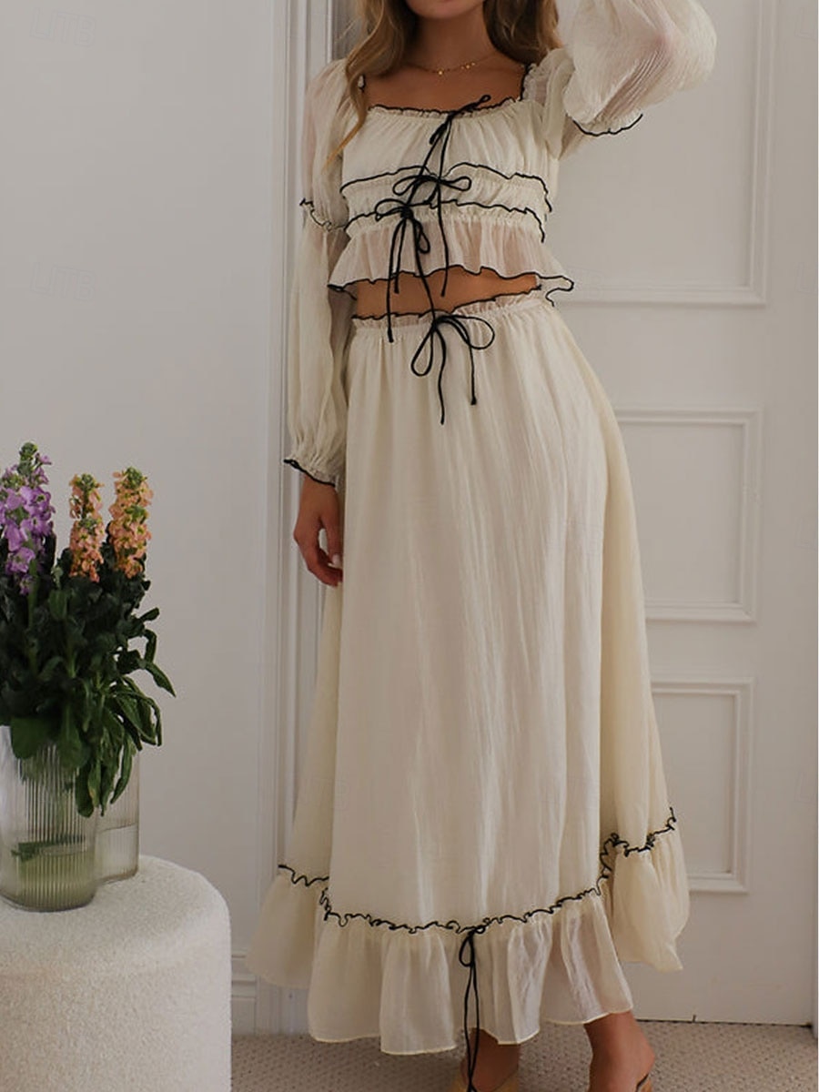 Γυναικεία Μακρύ φόρεμα Λινό από ψεύτικο βαμβάκι Φόρεμα καφτάνι Σετ φούστας Μοντέρνα Καθημερινό Καθημερινά ΕΞΩΤΕΡΙΚΟΥ ΧΩΡΟΥ Διακοπές Κανονικό Σκέτο Κοντομάνικο Λαιμόκοψη U Σομόν 2026 - $32.99 –P1