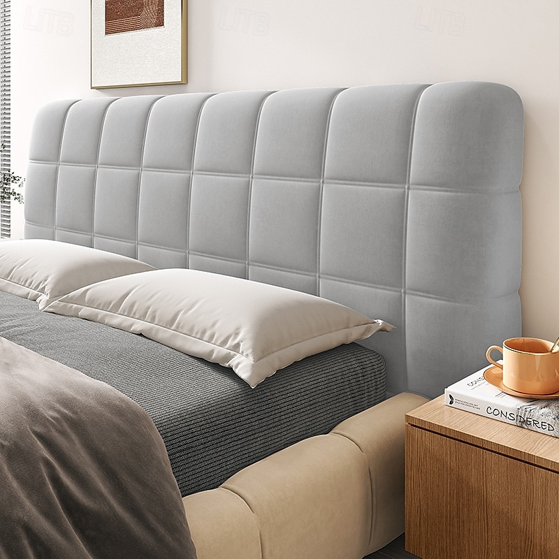 Copritestata in velluto di cristallo con imbottitura in cotone PP, antipolvere &Copri testiera antiurto, queen/king/full, lati elastici adatti a varie testiere del 2025 a $21.99 –P8