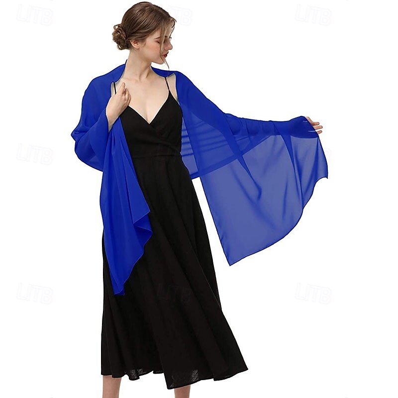baoqiya dames sjaals en omslagdoeken voor avondjurken chiffon sjaal zachte elegante zijdeachtige pashmina bruiloft bruidssjaals 2025 - $16.99 –P10