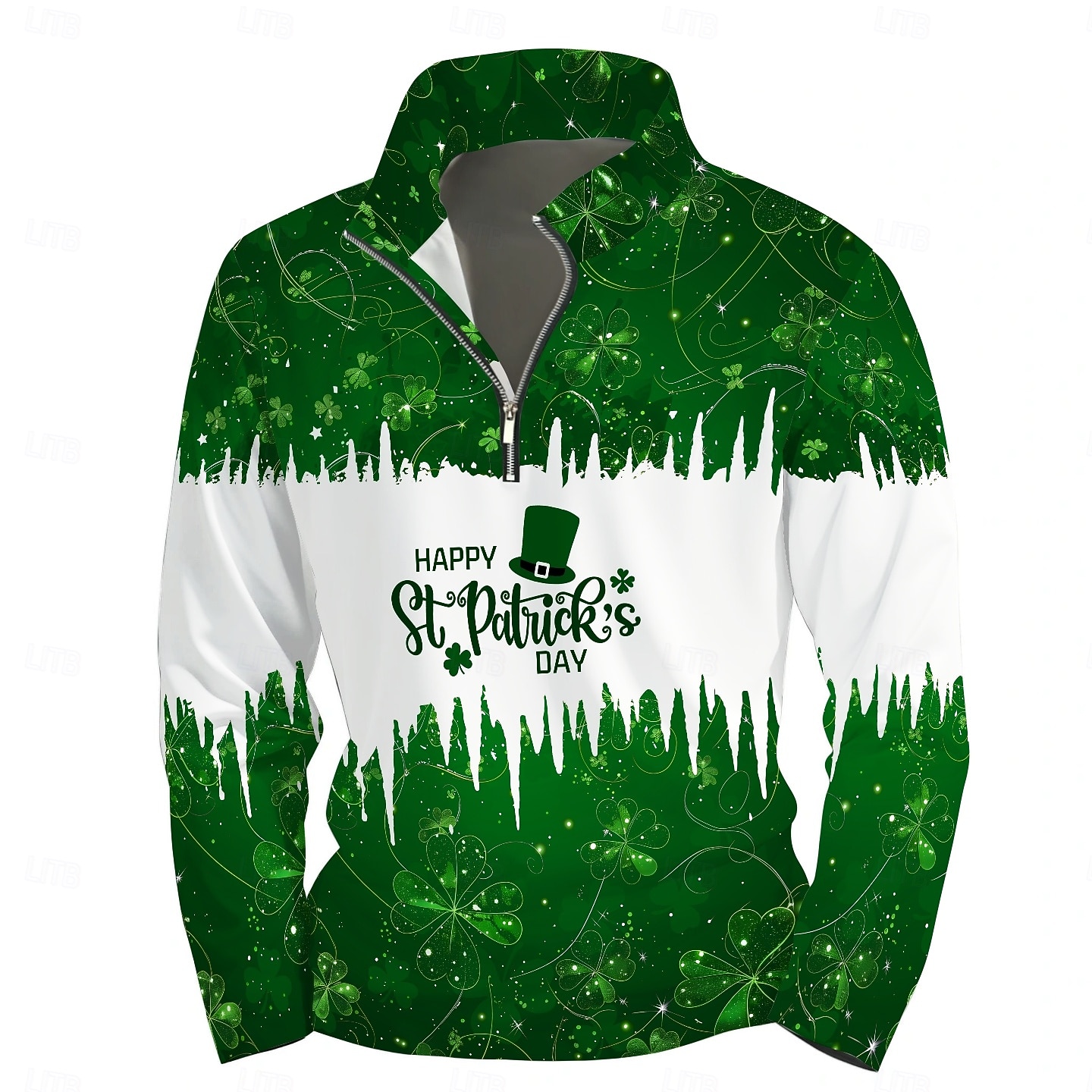 St. Patrick's Day Men's Graphic Saint Patrick Day Hoodies Quarter Zip Sweatshirt Hooded Sweatshirt Stand Collar Daily 3D Print Vacation Going out Streetwear Green Print Spring & Fall Designer 2026 - $32.99 –P1