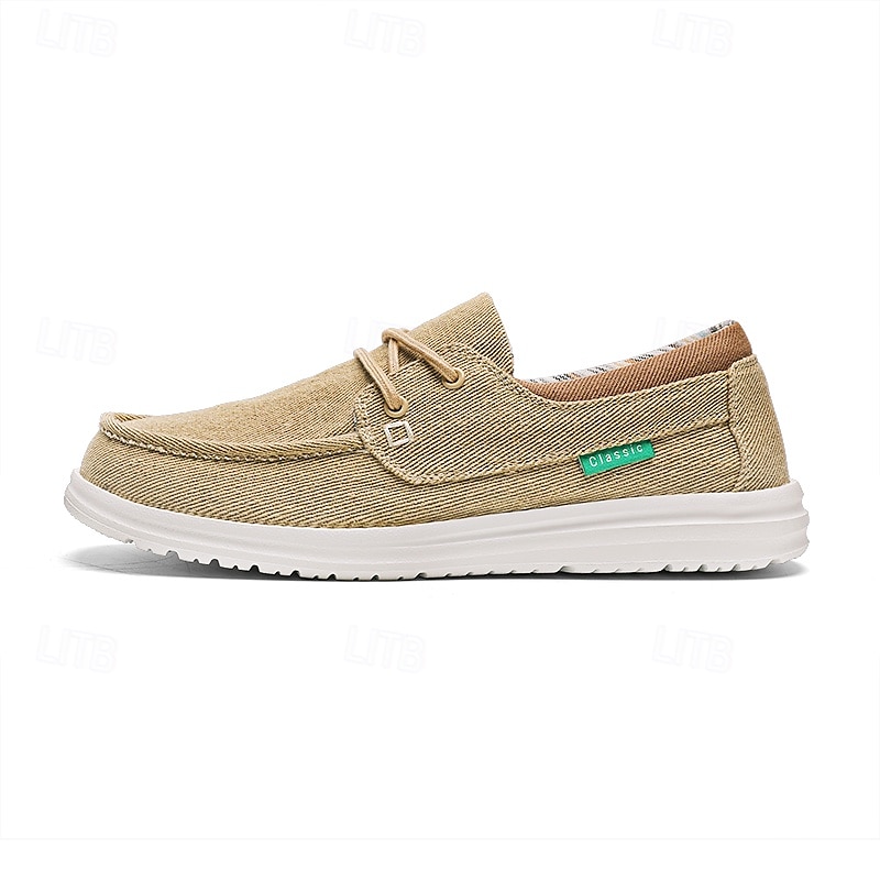 Men's Beige Canvas Boat Shoes with Lace-Up Design and Comfortable Sole – Ideal for Casual and Outdoor Activities 2025 - $42.99 –P2