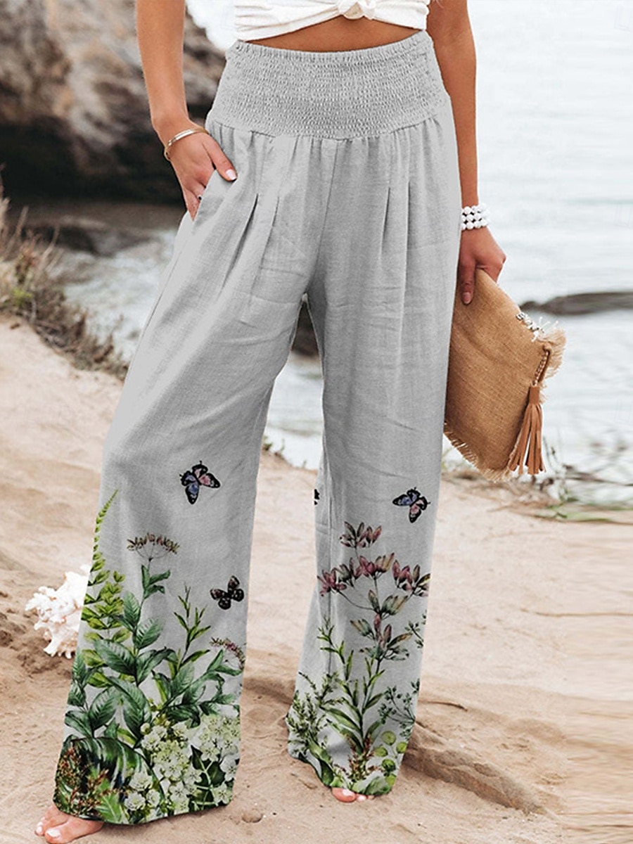 Pentru femei Obraznic chinez Vacanță Epocă Modă Lungime totală Talie Înaltă Floral Buzunar Curea elastică Confortabil Απαλό Comfortabil Micro-elastic În aer liber Vacanță Magenta Albastru ou de 2025 - $20.99 –P1