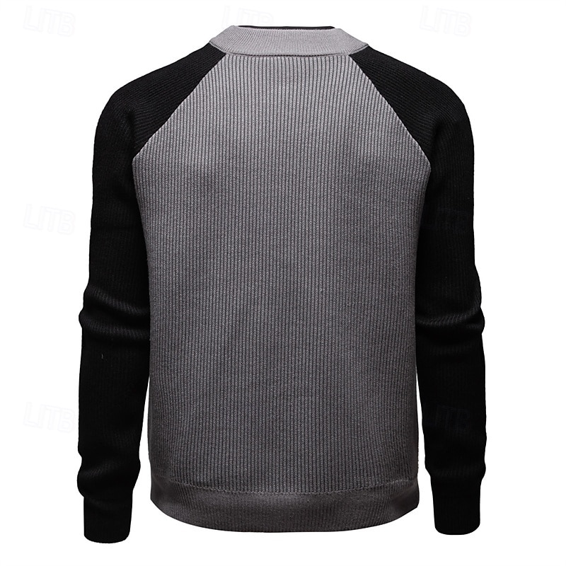 Herren übergangsjacke Collegejacke Täglich Tasche Ganzjahres Farbblock Mode Stehkragen Regulär Schwarz Weiß Grau Jacken 2025 - $49.99 –P15