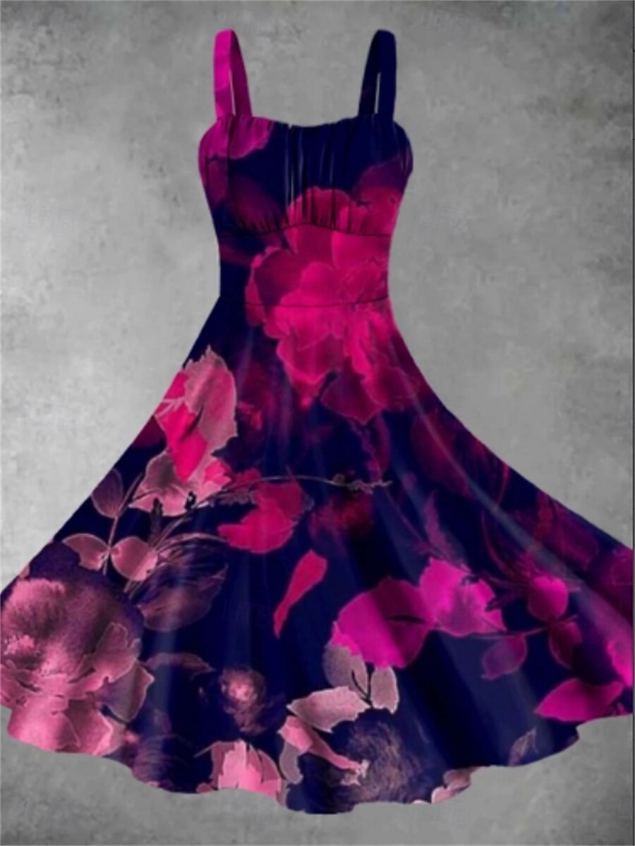 Жен. Платье средней длины Летнее платье Стиль На каждый день Отпуск Дом Свидание Плотное облегание Графика Без рукавов На бретелях Желтый Розовый Красный Бордовый Лето 2025 - $29.99 –P3