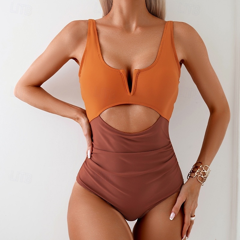 Dames Tankini Tweedelig zwempak Racerback Uitknippen Zwemkleding Lapwerk Zwemkleding Zwart Blozend Roze Ademend Sneldrogend Lichtgewicht Mouwloos - Zwemmen Surfen Strand Zomer Lente 2025 - $21.99 –P4