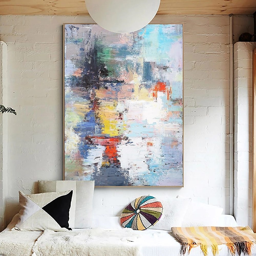 Handgemälde Ölgemälde Wandkunst blau abstrakte Malerei auf Leinwand 3D handgemachte Textur Wandkunst neutral abstrakte Wandkunst Boho Wal Dekor 2025 - $116.99 –P7