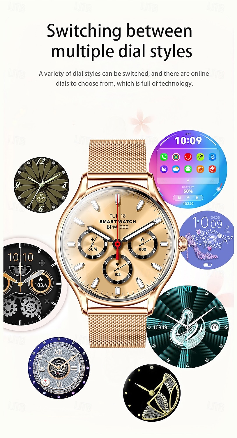 696 QS36 Reloj inteligente 1.43 pulgada Smartwatch Reloj elegante Bluetooth ECG + PPG Podómetro Recordatorio de Llamadas Compatible con Android iOS Mujer Hombre Impermeable Control de Medios 2025 - $55.99 –P17