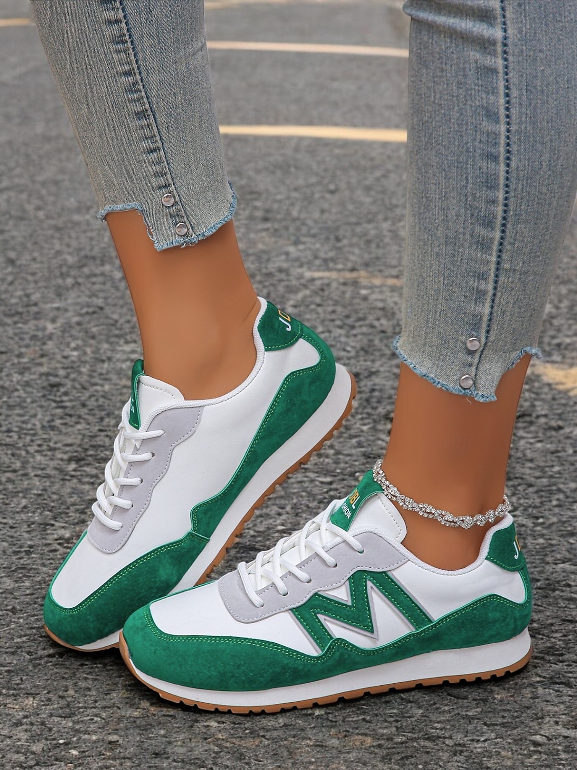 Women's Royal Blue Retro Lace-Up Sneakers with Faux Suede Accents – Lightweight Casual Shoes for Everyday Wear and Outdoor Activities 2025 - $26.99 –P4