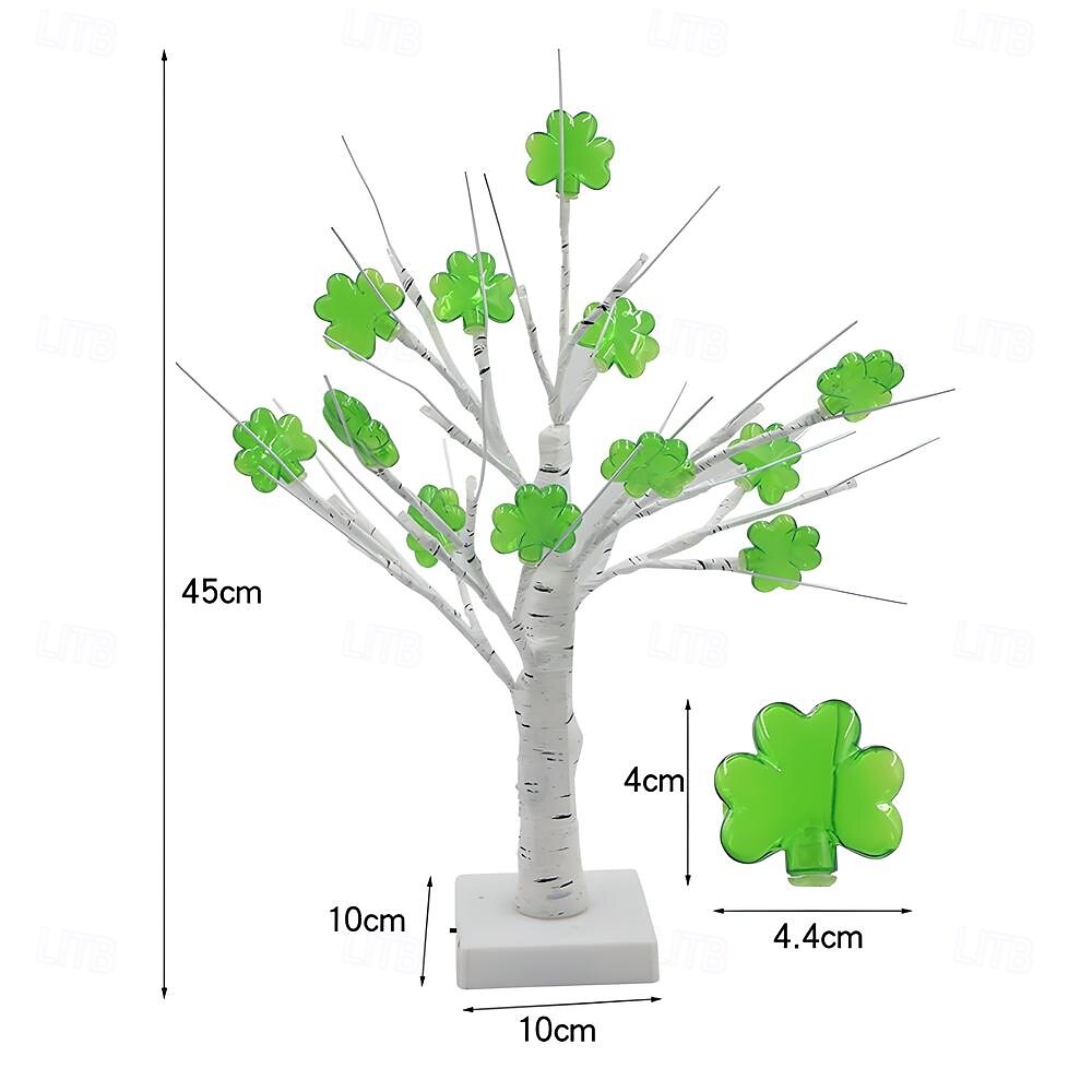 Veilleuse décorative trèfle de la Saint-Patrick 45 cm 13 LED - USB/batterie double alimentation avec télécommande 8 fonctions pour décoration d'ambiance de fête intérieure 1 pièce de 2025 ? $29.99 –P21