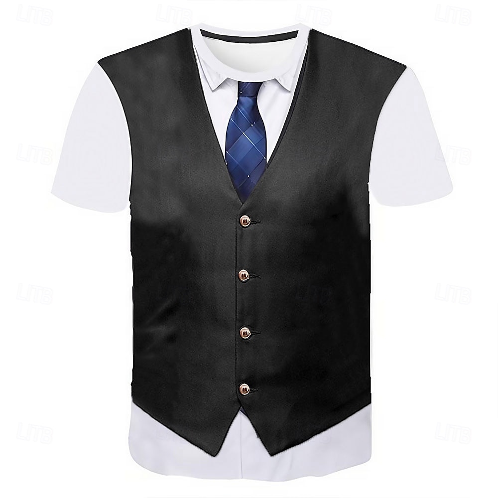 Homens Gráfico Abstrato 3D Camiseta Manga Curta Camiseta Decote Redondo Camisa Roupa de rua Negócio Trabalho Para Noite Preto Vinho Azul Marinha Roupa S M L XL 2XL 3XL 4XL de 2025 por $17.99 -P1