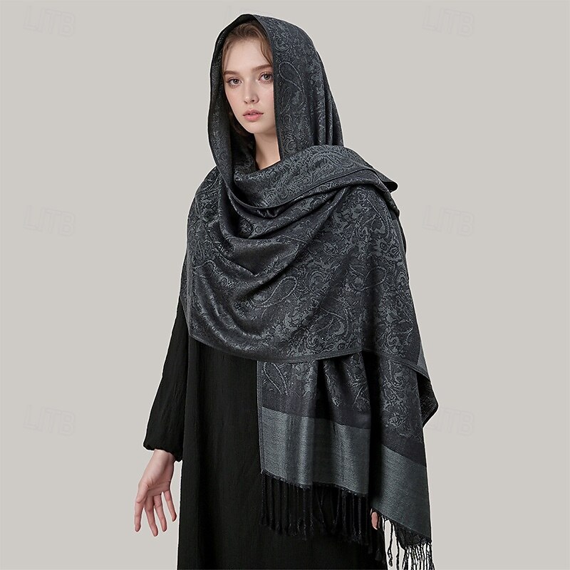 Écharpe châle pashmina en cachemire soyeux Vimate - Écharpe pashmina jacquard double face douce pour femme pour robe de soirée châle de voyage de 2025 ? $26.99 –P23