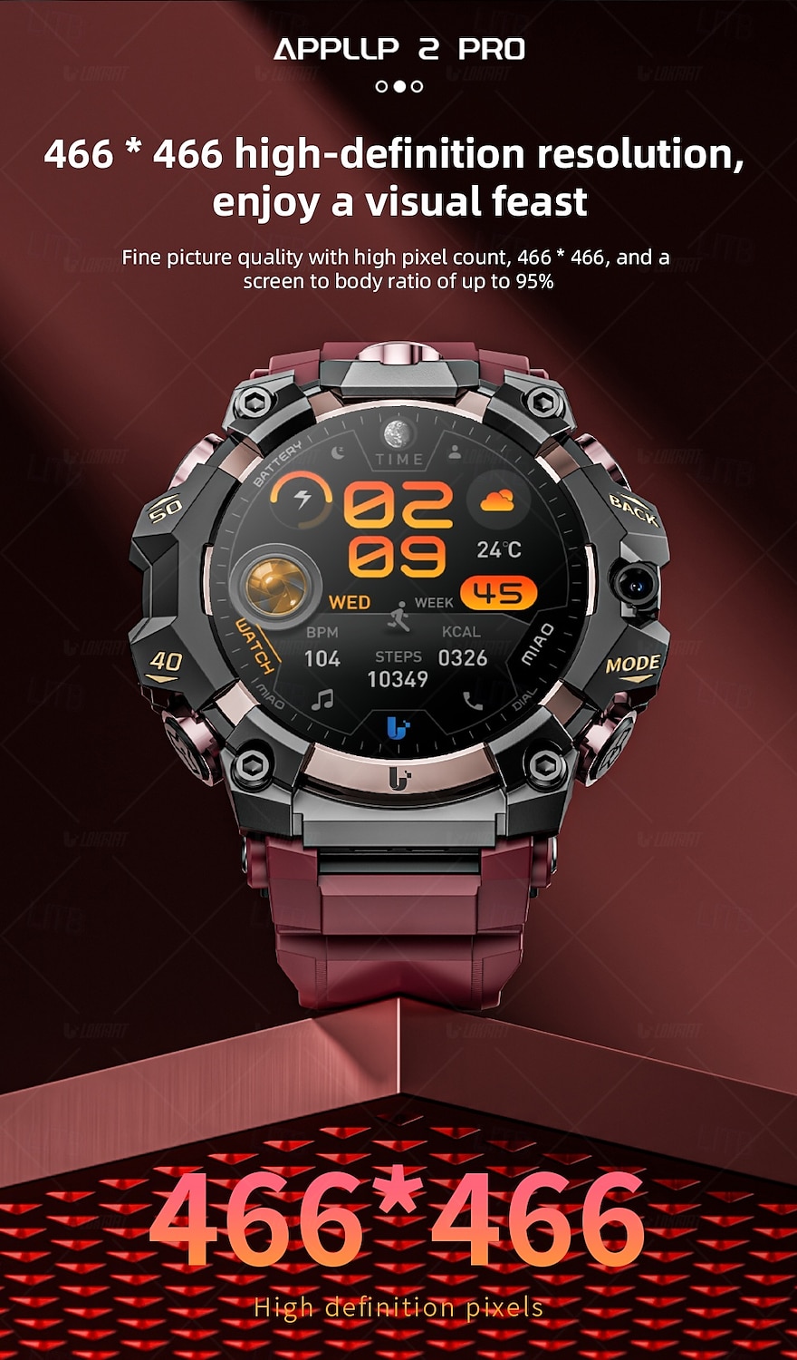 LOKMAT APPLLP 2 PRO Smart Watch 1.508 inch 4G LTE Cellular Smartwatch Phone 3G 4G Bluetooth Pedometer Call Reminder Heart Rate Monitor Compatible with Android iOS Women Men GPS Hands-Free Calls Media 2025 - $185.99 –P4