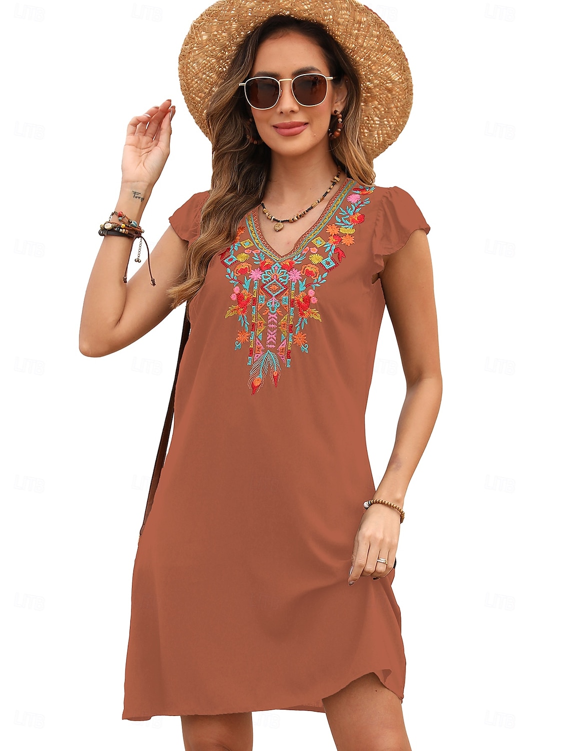 San Valentino Per donna Normale Mini abito Abiti Boho Chic Abito linea A Abito boho Boemia Moda Classico Ad aletta Freddezza Da mare Feste Giornaliero Adattabile Fantasia geometrica Liscio Senza del 2025 a $26.99 –P9