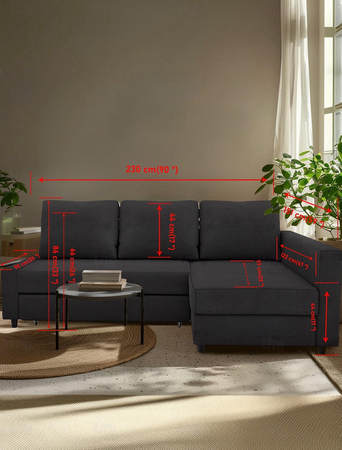 Hörnsoffasäng överdrag L-formad enfärgad sammetsoverdrag 2025 - $194.99 –P1