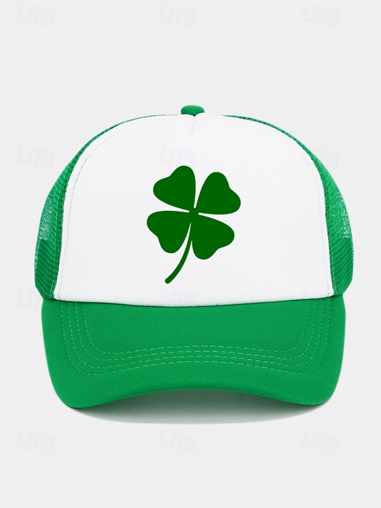 st. patrick's day lastebilhatter - kløver og morsomme slagorddesign for menn og kvinner, grønne og hvite justerbare capser for feriefester, parader og festlige feiringer 2025 - $9.99 –P3