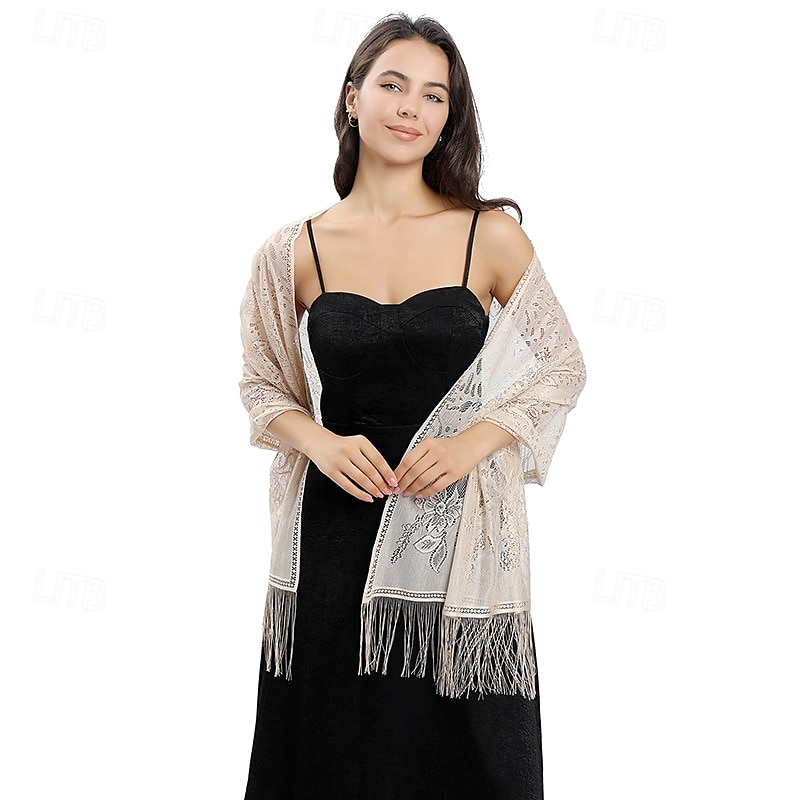 Spitzenblumenschal Braut Hochzeitskleid Abendkleid Cheongsam Tanzparty Bankettschal 2025 - $18.99 –P11
