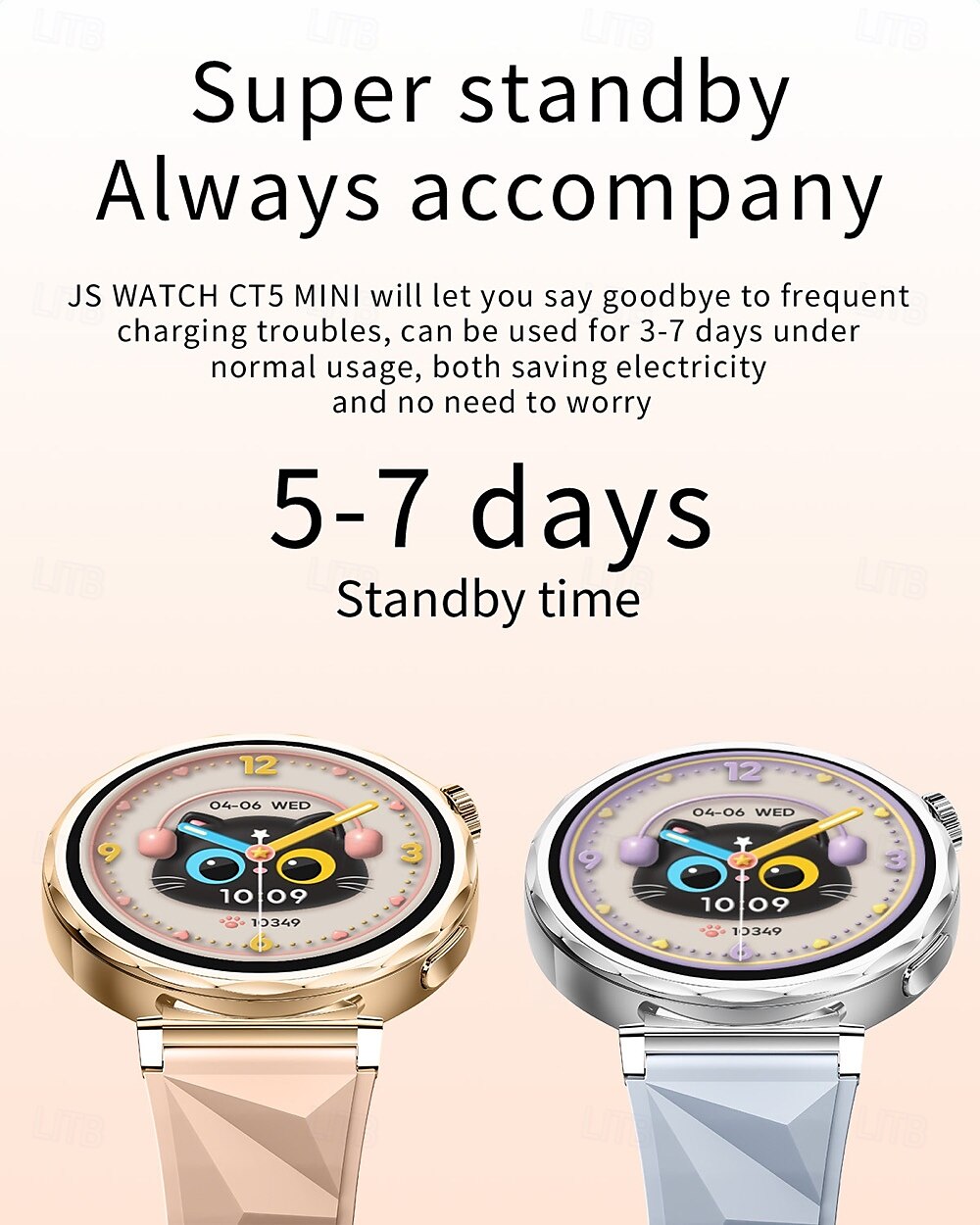 2025年 696 JSWatchCT5mini スマートウォッチ 1.3 インチ スマート·ウォッチ ブルートゥース 歩数計 着信通知 睡眠サイクル計測器 と互換性があります Android iOS 女性 男性 防水 メディアコントロール メッセージ受信通知 IP68 40mmの時計ケース  コレクション – $62.99 –P13