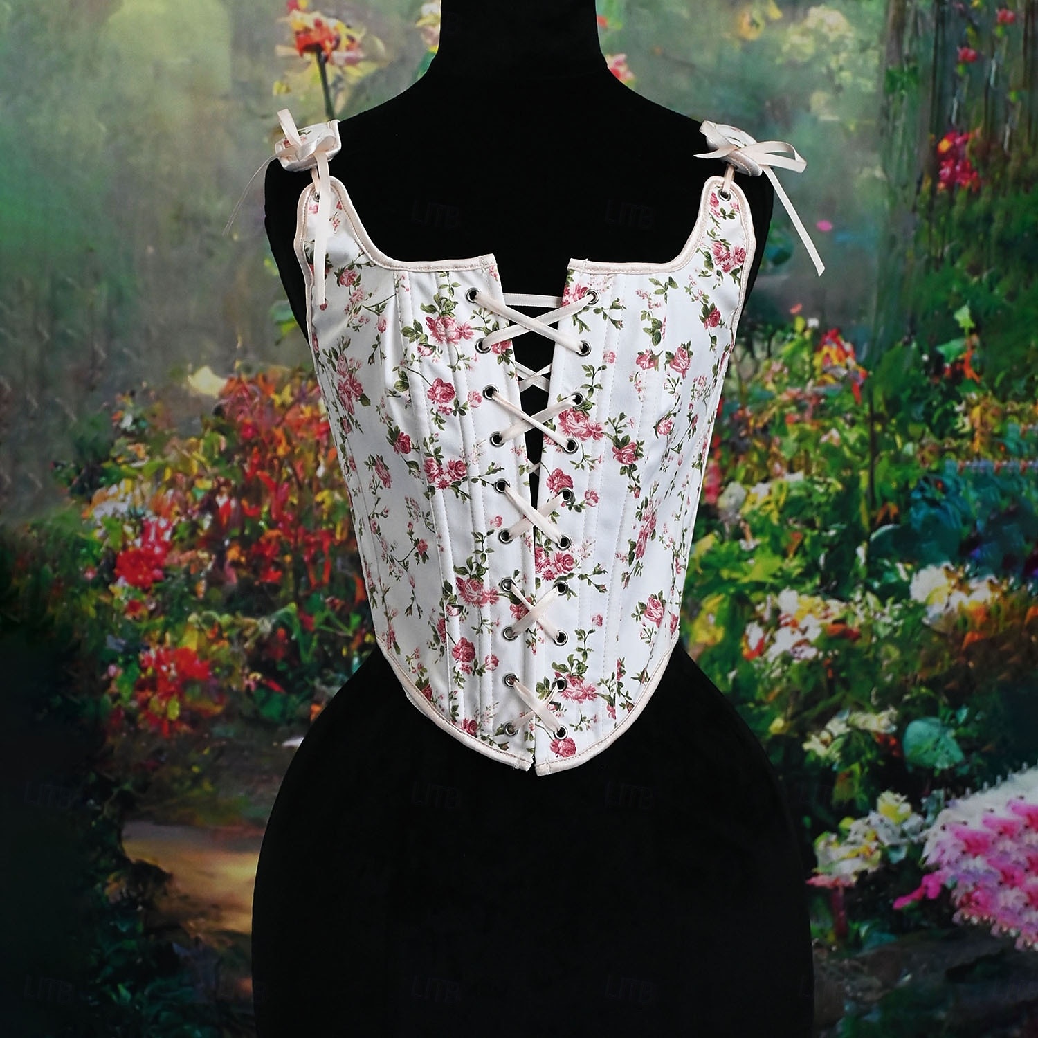 Retró Középkori Reneszánsz Fűző Prsluk Bustier Fűzős Virágos Jacquardszövet Jelmez Női Fantasy királyi Mindszentek napja Farsang Parti Alkalmi / Napi LARP Felnőttek Fűző 2025 - $32.99 –P1