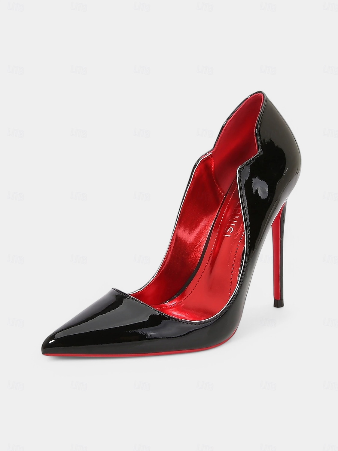 talons hauts en cuir verni noir avec semelles rouges – bout pointu, talons aiguilles pour femmes – parfaits pour les tenues de soirée et les occasions spéciales de 2025 ? $54.99 –P3